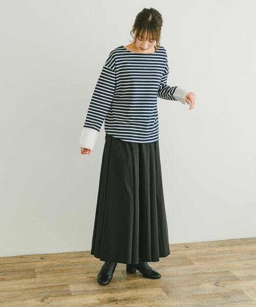 ITEMS URBANRESEARCH（アイテムズ アーバンリサーチ）の「ウエストギャザースカート（スカート・レディース・ブラック/グレー系その他/ホワイト系その他・FREE）」の18枚目の写真