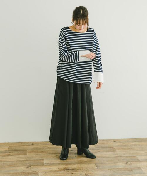 ITEMS URBANRESEARCH（アイテムズ アーバンリサーチ）の「ウエストギャザースカート（スカート・レディース・ブラック/グレー系その他/ホワイト系その他・FREE）」の19枚目の写真