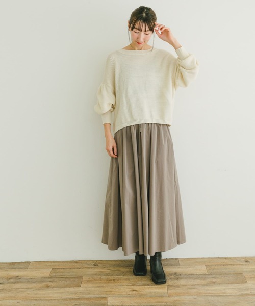 ITEMS URBANRESEARCH（アイテムズ アーバンリサーチ）の「ウエストギャザースカート（スカート・レディース・ブラック/グレー系その他/ホワイト系その他・FREE）」の4枚目の写真