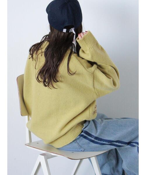 ehka sopo(エヘカソポ)の「フラワーテープニット(ニット/セーター・レディース・チャコールグレー/キナリ/イエロー/ブルー・F)」の7枚目の写真