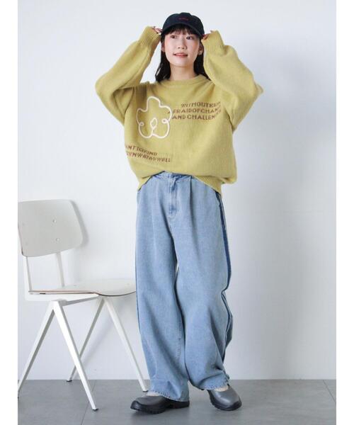 ehka sopo(エヘカソポ)の「フラワーテープニット(ニット/セーター・レディース・チャコールグレー/キナリ/イエロー/ブルー・F)」の8枚目の写真