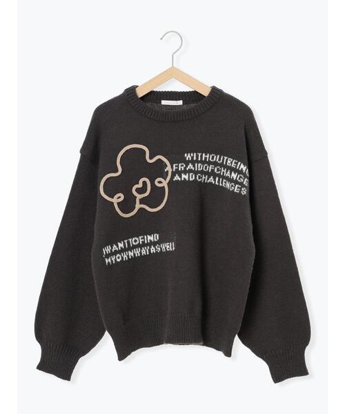 ehka sopo(エヘカソポ)の「フラワーテープニット(ニット/セーター・レディース・チャコールグレー/キナリ/イエロー/ブルー・F)」の18枚目の写真