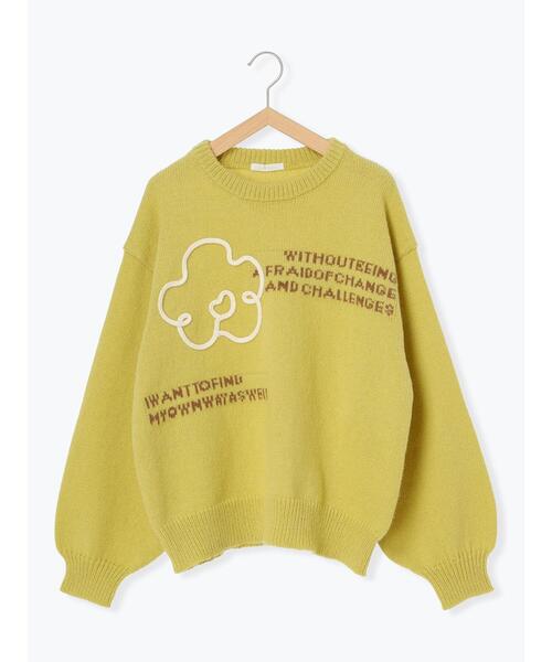 ehka sopo(エヘカソポ)の「フラワーテープニット(ニット/セーター・レディース・チャコールグレー/キナリ/イエロー/ブルー・F)」の19枚目の写真