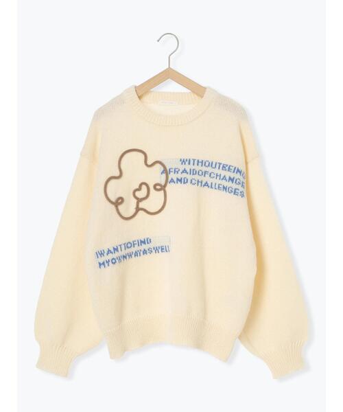 ehka sopo(エヘカソポ)の「フラワーテープニット(ニット/セーター・レディース・チャコールグレー/キナリ/イエロー/ブルー・F)」の21枚目の写真