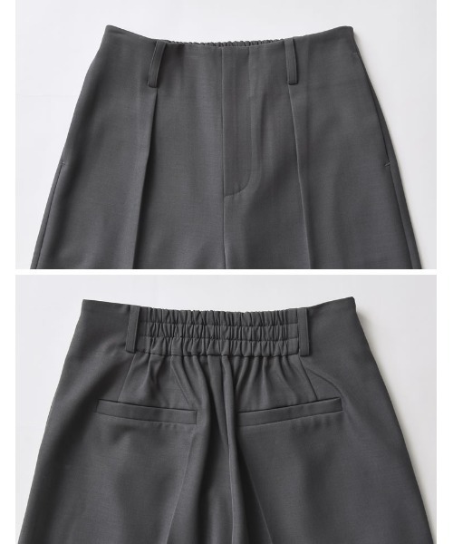 Re:EDIT（リエディ）の「[2025SS COLLECTION][低身長/高身長サイズ有]ストレッチミックスツイルガウチョパンツ（その他パンツ・レディース・チャコールグレー/ブラック/ブラウン・SHORT/MEDIUM/LARGE/TALL）」の9枚目の写真