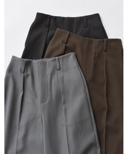 Re:EDIT（リエディ）の「[2025SS COLLECTION][低身長/高身長サイズ有]ストレッチミックスツイルガウチョパンツ（その他パンツ・レディース・チャコールグレー/ブラック/ブラウン・SHORT/MEDIUM/LARGE/TALL）」の10枚目の写真