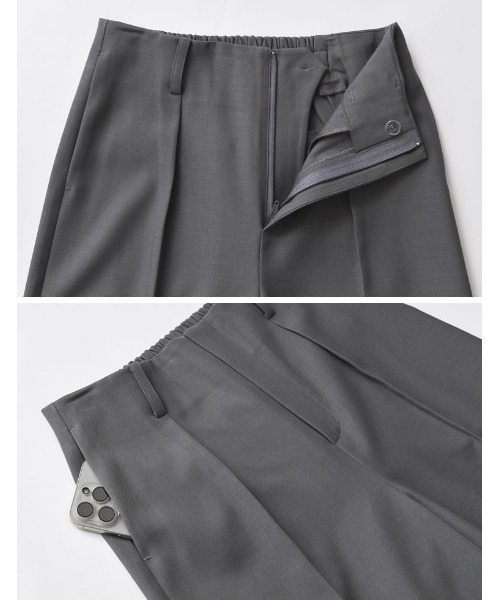 Re:EDIT（リエディ）の「[2025SS COLLECTION][低身長/高身長サイズ有]ストレッチミックスツイルガウチョパンツ（その他パンツ・レディース・チャコールグレー/ブラック/ブラウン・SHORT/MEDIUM/LARGE/TALL）」の8枚目の写真