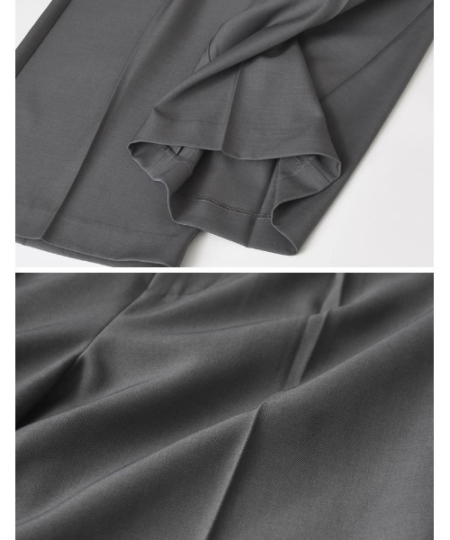 Re:EDIT（リエディ）の「[2025SS COLLECTION][低身長/高身長サイズ有]ストレッチミックスツイルガウチョパンツ（その他パンツ・レディース・チャコールグレー/ブラック/ブラウン・SHORT/MEDIUM/LARGE/TALL）」の7枚目の写真