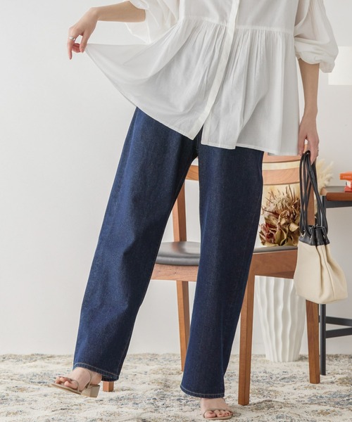 AMERICAN HOLIC（アメリカンホリック）の「ストレートデニム（デニムパンツ・レディース・ブラック/ワンウォッシュ/ライトインディゴブルー/ブルー系その他・S/M/L）」の4枚目の写真