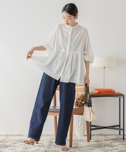 AMERICAN HOLIC（アメリカンホリック）の「ストレートデニム（デニムパンツ・レディース・ブラック/ワンウォッシュ/ライトインディゴブルー/ブルー系その他・S/M/L）」の6枚目の写真