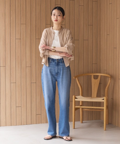 AMERICAN HOLIC（アメリカンホリック）の「ストレートデニム（デニムパンツ・レディース・ブラック/ワンウォッシュ/ライトインディゴブルー/ブルー系その他・S/M/L）」の13枚目の写真