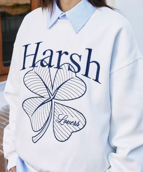 HARSH AND CRUEL(ハーシュアンドクルーエル)の「刺繍プルオーバースウェット オーバーサイズ ユニセックス HC25S1TP11【Harsh and Cruel】(スウェット・メンズ・グレー/ホワイト・XL/L/M)」の16枚目の写真