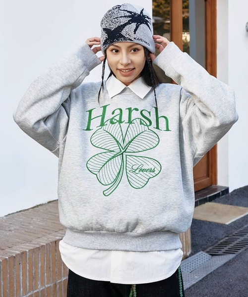 HARSH AND CRUEL(ハーシュアンドクルーエル)の「刺繍プルオーバースウェット オーバーサイズ ユニセックス HC25S1TP11【Harsh and Cruel】(スウェット・メンズ・グレー/ホワイト・XL/L/M)」の12枚目の写真