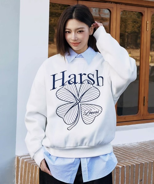 HARSH AND CRUEL(ハーシュアンドクルーエル)の「刺繍プルオーバースウェット オーバーサイズ ユニセックス HC25S1TP11【Harsh and Cruel】(スウェット・メンズ・グレー/ホワイト・XL/L/M)」の20枚目の写真