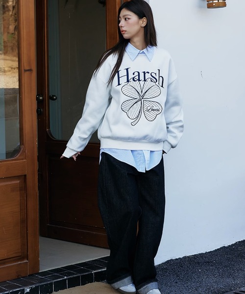 セール】刺繍プルオーバースウェット オーバーサイズ ユニセックス