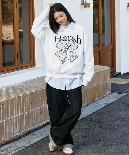 刺繍プルオーバースウェット オーバーサイズ ユニセックス HC25S1TP11