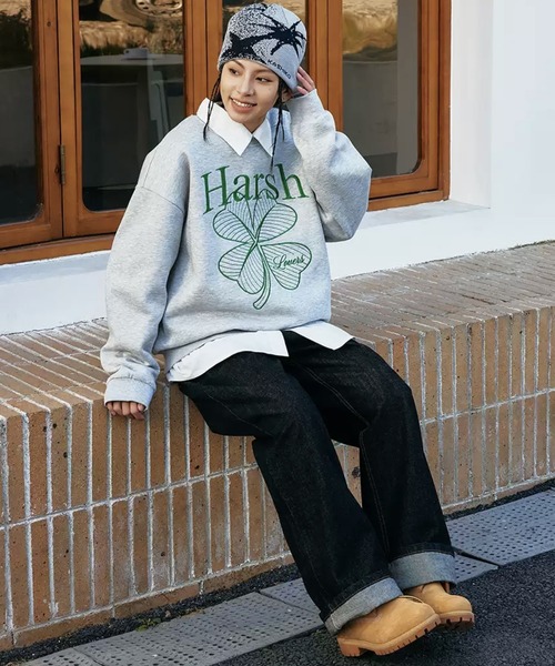 HARSH AND CRUEL(ハーシュアンドクルーエル)の「刺繍プルオーバースウェット オーバーサイズ ユニセックス HC25S1TP11【Harsh and Cruel】(スウェット・メンズ・グレー/ホワイト・XL/L/M)」の14枚目の写真