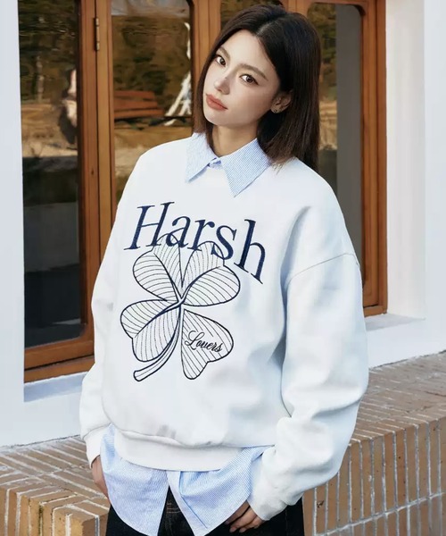 HARSH AND CRUEL(ハーシュアンドクルーエル)の「刺繍プルオーバースウェット オーバーサイズ ユニセックス HC25S1TP11【Harsh and Cruel】(スウェット・メンズ・グレー/ホワイト・XL/L/M)」の19枚目の写真