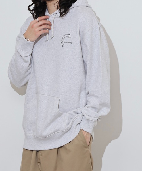 MODISH GAZE(モディシュガゼ)の「MODISH GAZE カップルイラスト裏毛フーディ(ATHLEISURE)(パーカー・メンズ・グリーン/オートミール/ネイビー/杢グレー/ブラック・M/L)」の20枚目の写真