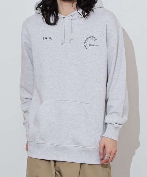 MODISH GAZE(モディシュガゼ)の「MODISH GAZE カップルイラスト裏毛フーディ(ATHLEISURE)(パーカー・メンズ・グリーン/オートミール/ネイビー/杢グレー/ブラック・M/L)」の19枚目の写真