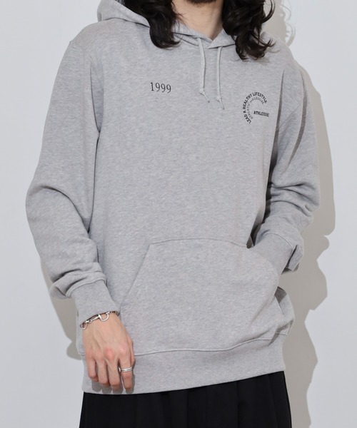 MODISH GAZE(モディシュガゼ)の「MODISH GAZE カップルイラスト裏毛フーディ(ATHLEISURE)(パーカー・メンズ・グリーン/オートミール/ネイビー/杢グレー/ブラック・M/L)」の13枚目の写真