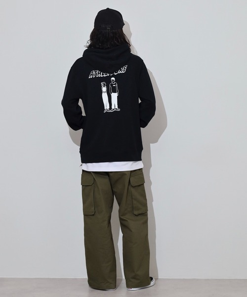 MODISH GAZE(モディシュガゼ)の「MODISH GAZE カップルイラスト裏毛フーディ(ATHLEISURE)(パーカー・メンズ・グリーン/オートミール/ネイビー/杢グレー/ブラック・M/L)」の11枚目の写真