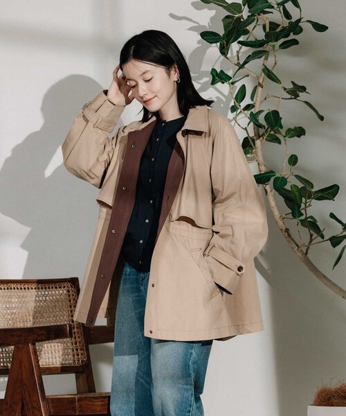 FREAK'S STORE（フリークスストア）の「配色カラーステッチ ミニコート