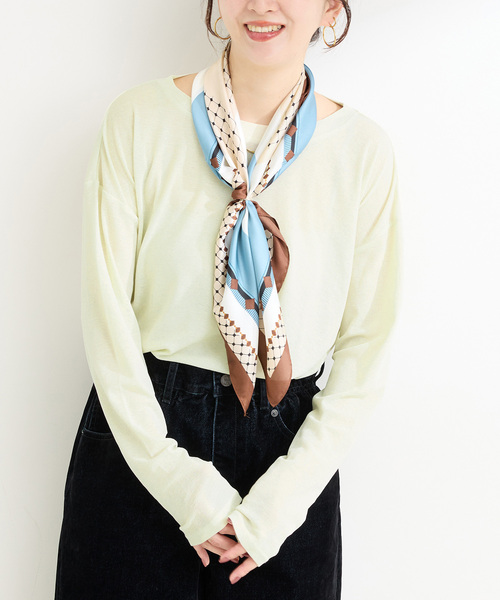 B.C STOCK（ベーセーストック）の「ウォッシャブル / スラブシアーロンTEE（Tシャツ/カットソー・レディース・ブラック/ホワイト/イエロー/ブルー・FREE）」の4枚目の写真