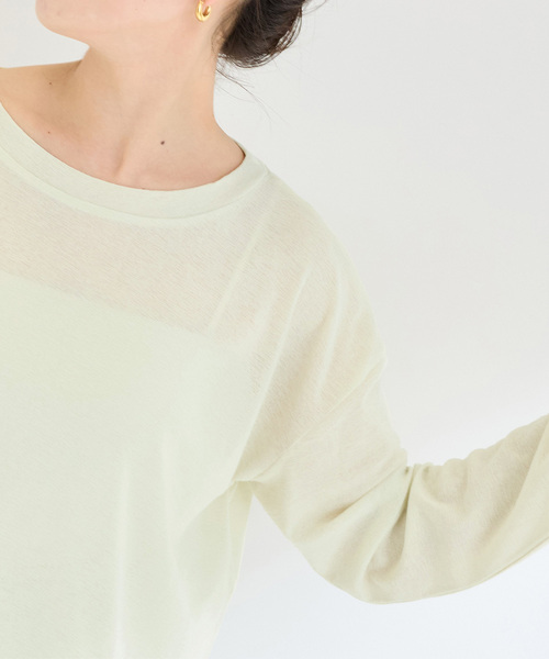 B.C STOCK（ベーセーストック）の「ウォッシャブル / スラブシアーロンTEE（Tシャツ/カットソー・レディース・ブラック/ホワイト/イエロー/ブルー・FREE）」の21枚目の写真