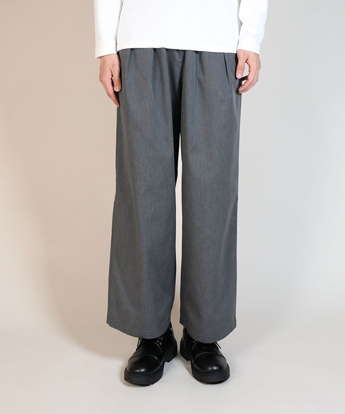 aimoha（アイモハ）の「ツータックワイドスラックス（スラックス・メンズ・カーキ/チャコール/アイボリー・マルチサイズ）」の3枚目の写真