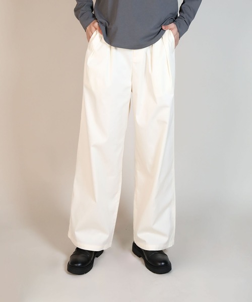 aimoha（アイモハ）の「ツータックワイドスラックス（スラックス・メンズ・カーキ/チャコール/アイボリー・マルチサイズ）」の2枚目の写真