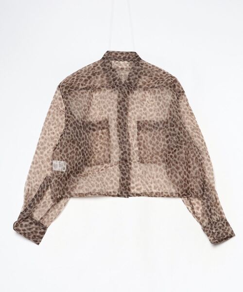 ROSE BUD（ローズバッド）の「(CREOLME)シアープリントシャツ（シャツ/ブラウス・レディース・ネイビー/ブラウン・ONE SIZE）」の3枚目の写真