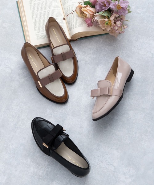 【晴雨兼用】【防水・撥水】【生活防水】【滑りにくい】【レイン対応】フラットリボンレインローファー(313-51001)JELLY BEANS(ジェリービーンズ)