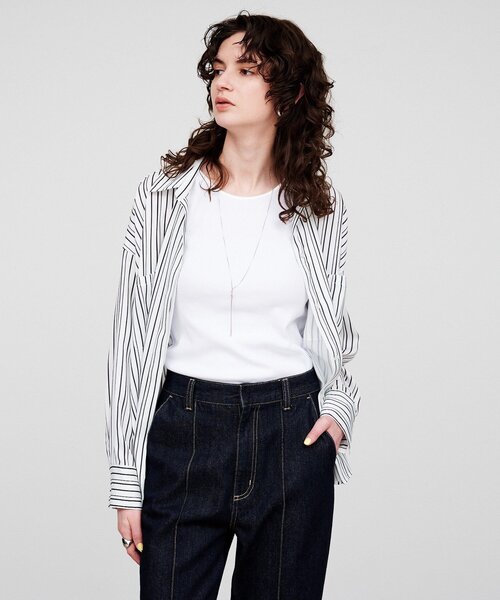 cloenc(クロエンス)の「【手洗い可】サテンスキッパーシャツ(シャツ/ブラウス・レディース・ホワイト系3/ライトベージュ/カーキ/ピンク/ホワイト系5・02)」の7枚目の写真