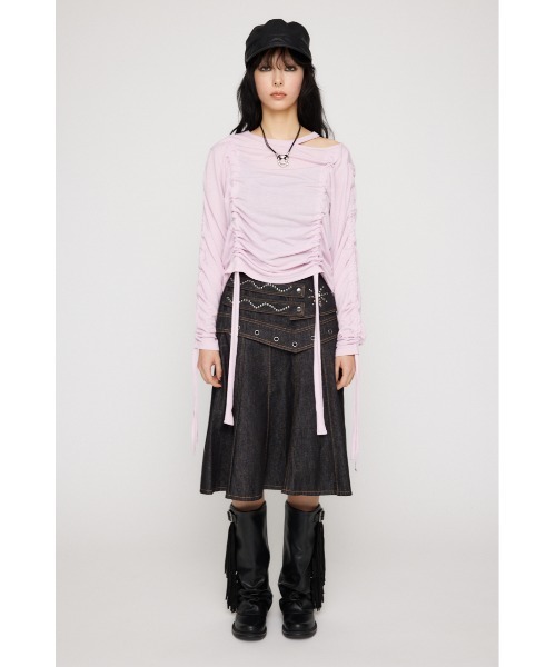 LAGUA GEM（ラグアジェム）の「SHIRRING LOOSE トップス（Tシャツ/カットソー・レディース・オフホワイト/ピンク/杢グレー/ブラック・FREE）」の13枚目の写真