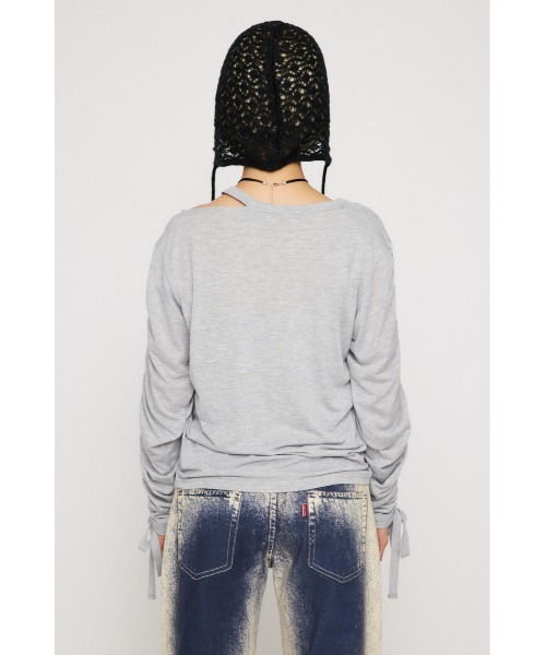 LAGUA GEM（ラグアジェム）の「SHIRRING LOOSE トップス（Tシャツ/カットソー・レディース・オフホワイト/ピンク/杢グレー/ブラック・FREE）」の20枚目の写真