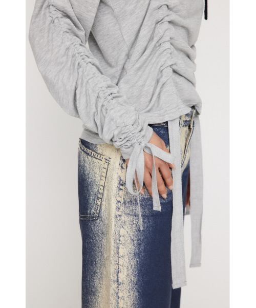 LAGUA GEM（ラグアジェム）の「SHIRRING LOOSE トップス（Tシャツ/カットソー・レディース・オフホワイト/ピンク/杢グレー/ブラック・FREE）」の22枚目の写真