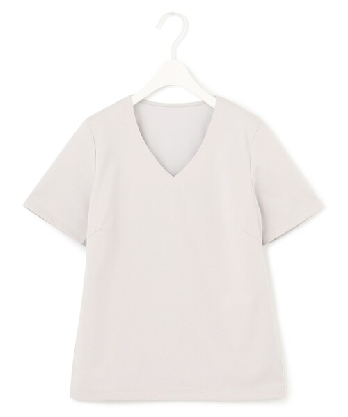 ICB(アイシービー)の「スーペリアジャージー Vネック半袖プルオーバー(Tシャツ/カットソー・レディース・ブラック系/ライトグレー系/アイボリー系・LARGE/X-LARGE)」の2枚目の写真