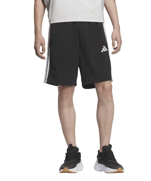 adidas(アディダス)の「アディダス adidas スリーストライプス レギュラーフィット ダブルニットショーツ(その他パンツ・メンズ・ブラック×ホワイト/ブラック×ブラック/ブルー系その他・LL/3L/S/M/L)」の1枚目の写真