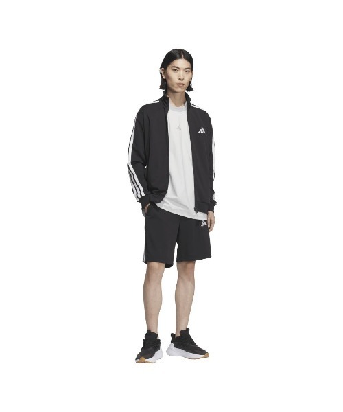 adidas(アディダス)の「アディダス adidas スリーストライプス レギュラーフィット ダブルニットショーツ(その他パンツ・メンズ・ブラック×ホワイト/ブラック×ブラック/ブルー系その他・LL/3L/S/M/L)」の5枚目の写真