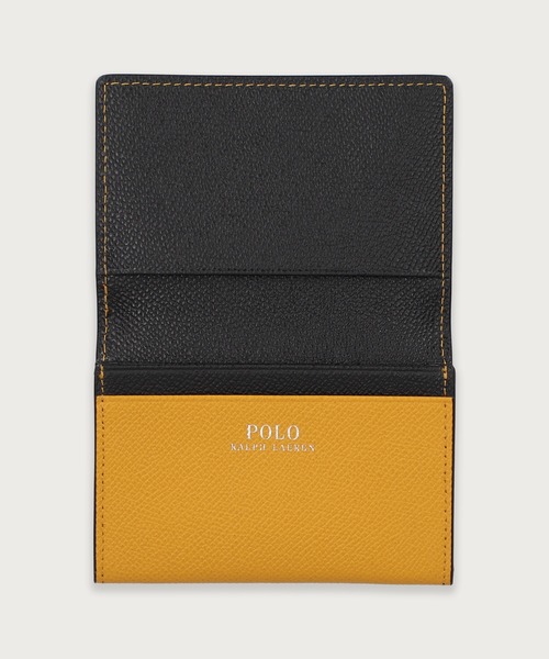 Ralph Lauren★スムースレザー カードケース ポニー ロゴ POLO RALPH LAUREN 名刺入れ ニュー コントラストポニー カード
