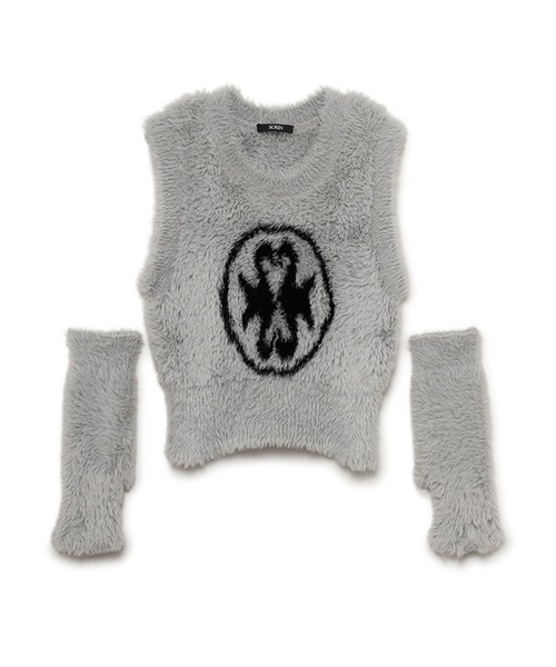 SORIN ファーライクニット ベスト＆ミトンセット セール】Fur Like