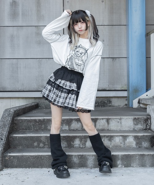 Pal elfy(パルエルフィー)の「メイドTシャツ(Tシャツ/カットソー・レディース・オフホワイト/ブラック・フリー)」の4枚目の写真