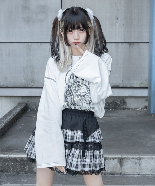 Pal elfy(パルエルフィー)の「メイドTシャツ(Tシャツ/カットソー・レディース・オフホワイト/ブラック・フリー)」の3枚目の写真