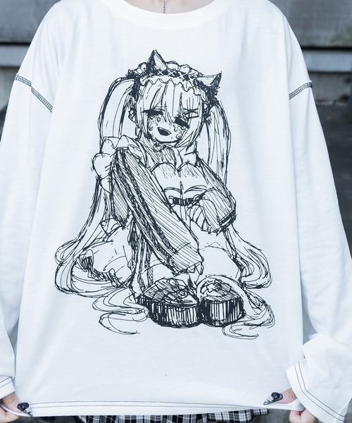 Pal elfy(パルエルフィー)の「メイドTシャツ(Tシャツ/カットソー・レディース・オフホワイト/ブラック・フリー)」の15枚目の写真