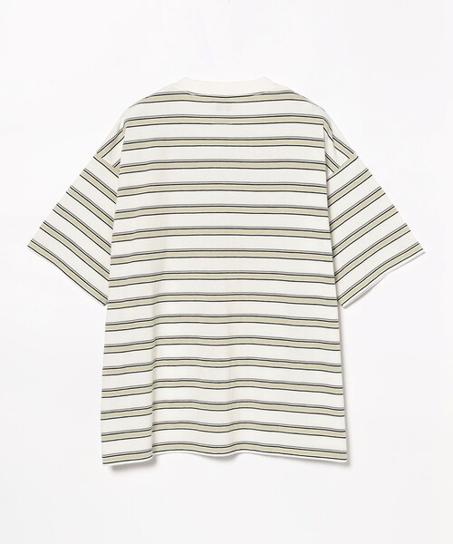 BEAMS（ビームス）の「BEAMS / ルーズ ボーダー Tシャツ（Tシャツ/カットソー・メンズ・ホワイト/ベージュ/グレー・S/M/L/XL）」の7枚目の写真
