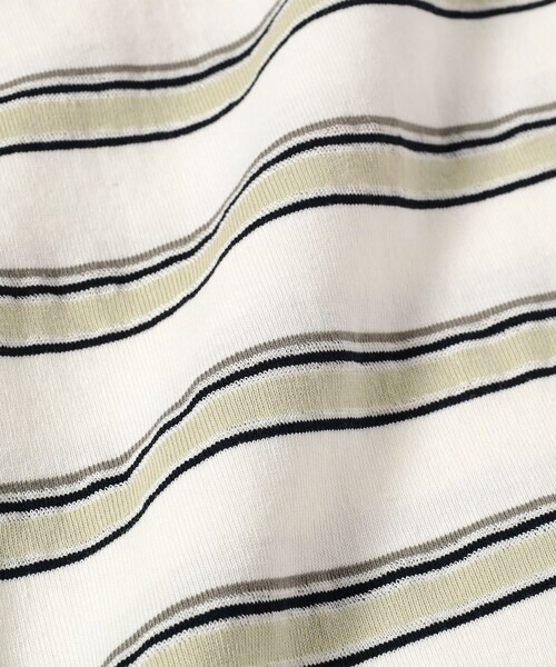 BEAMS（ビームス）の「BEAMS / ルーズ ボーダー Tシャツ（Tシャツ/カットソー・メンズ・ホワイト/ベージュ/グレー・S/M/L/XL）」の8枚目の写真