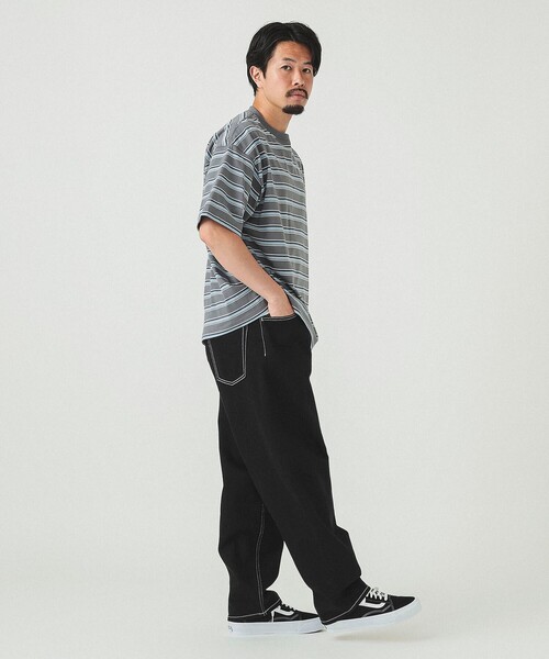 BEAMS（ビームス）の「BEAMS / ルーズ ボーダー Tシャツ（Tシャツ/カットソー・メンズ・ホワイト/ベージュ/グレー・S/M/L/XL）」の10枚目の写真