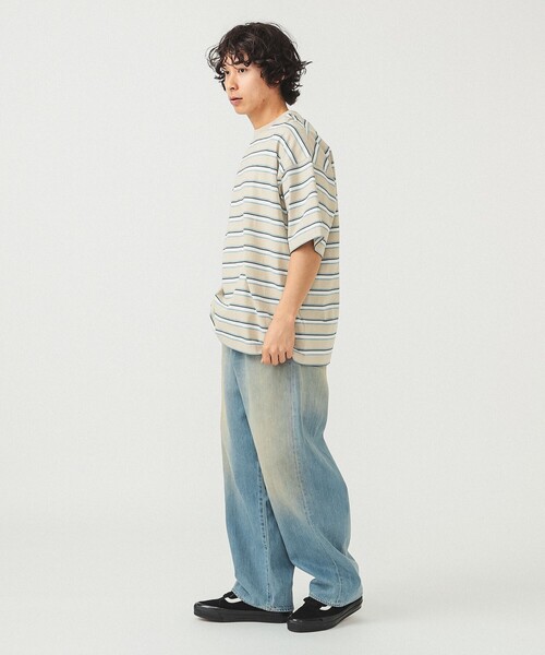 BEAMS（ビームス）の「BEAMS / ルーズ ボーダー Tシャツ（Tシャツ/カットソー・メンズ・ホワイト/ベージュ/グレー・S/M/L/XL）」の18枚目の写真
