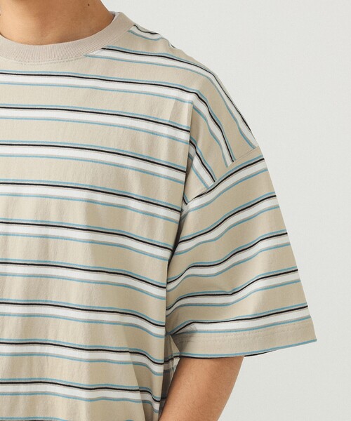 BEAMS（ビームス）の「BEAMS / ルーズ ボーダー Tシャツ（Tシャツ/カットソー・メンズ・ホワイト/ベージュ/グレー・S/M/L/XL）」の22枚目の写真